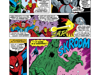 Marvel Team-Up #51, pg. 8; pencils, Sal Buscema; inks, Mike Esposito Marvel Team-Up #51, pg. 8; pencils, Sal Buscema; Spider-Man/Iron Man/Doctor Strange