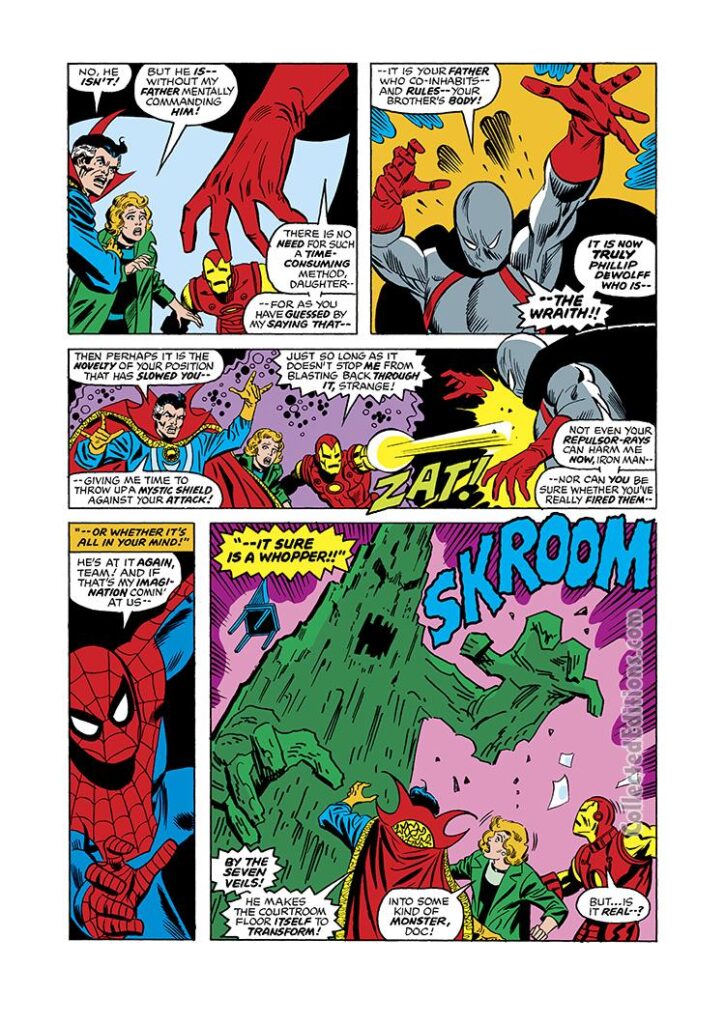 Marvel Team-Up #51, pg. 8; pencils, Sal Buscema; Spider-Man/Iron Man/Doctor Strange
