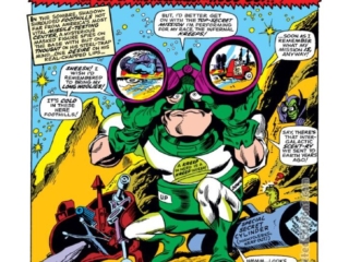 Not Brand Ecch #9, pg. 43; pencils, Gene Colan; inks, Frank Giacoia; Captain Marvin, "Where Stomps the Scent-ry", Roy Thomas, Captain Marvel, Mar-Vell spoof, satire