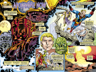 New Eternals: Apocalypse Now #1, pgs. 2-3; pencils, Joe Bennett; Celestials