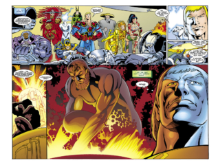 New Eternals: Apocalypse Now #1, pgs. 28-29; pencils, Joe Bennett