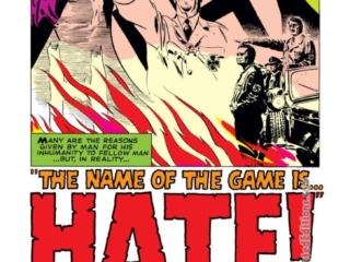 Nick Fury, Agent of S.H.I.E.L.D. #9, pg. 1; pencils and inks, Frank Springer Nick Fury, Agent of S.H.I.E.L.D. #9, pg. 1; pencils and inks, Frank Springer; Gary Friedrich, The Name of the Game is Hate, splash page, Adolf Hitler, Hate Monger, Nazis