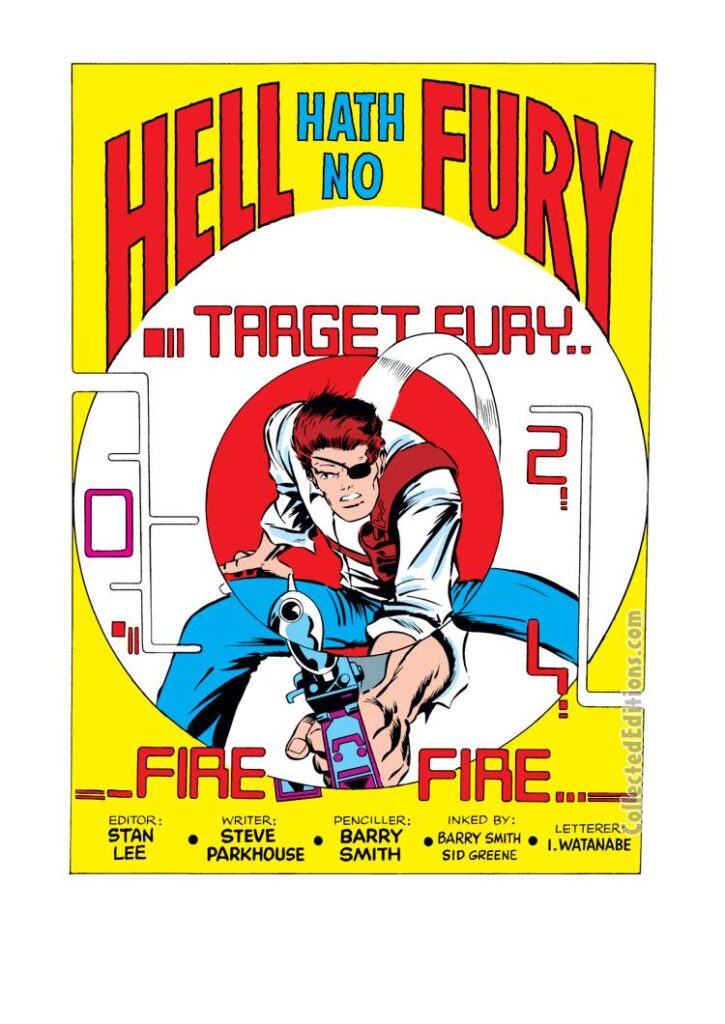 Nick Fury, Agent of S.H.I.E.L.D. #12, pg. 1; pencils and inks, Barry Windsor-Smith; Hell Hath No Fury, Steve Parkhouse