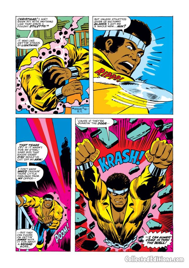 Power Man #22, pg. 5; pencils, Ron Wilson; inks, Vince Colletta; Luke Cage