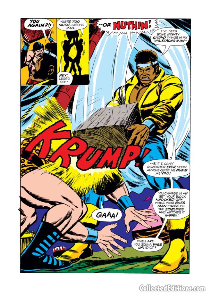 Power Man #25, pg. 16; pencils, Ron Wilson; inks, Fred Kida; Luke Cage