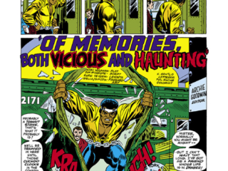 Power Man #35, pg. 1; pencils, Marie Severin; Luke Cage