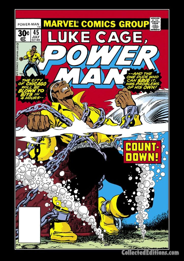 Power Man #45 cover; pencils and inks, Jim Starlin; Luke Cage