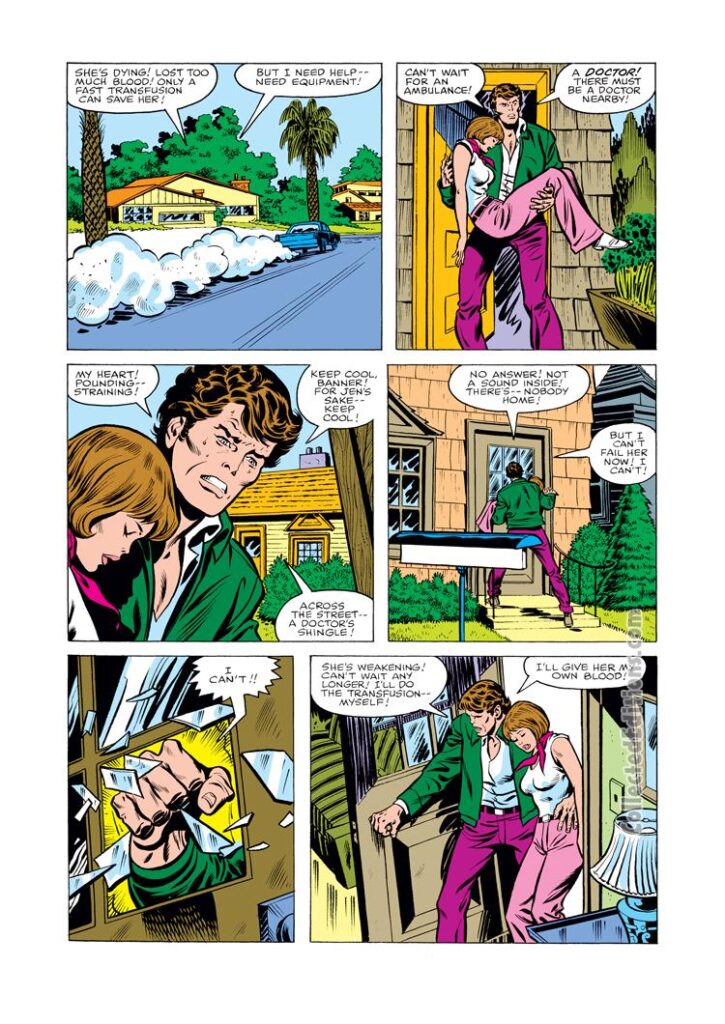 Savage She-Hulk #1, pg. 7; pencils, John Buscema; inks, Chic Stone; Dennis Buck Bukowski, Jennifer walters
