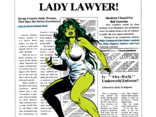 Savage She-Hulk #3, pg. 1; pencils, Mike Vosburg; inks, Chic Stone, Jennifer Walters lawyer