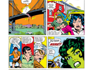 Savage She-Hulk #5, pg. 2; pencils, Mike Vosburg; inks, Chic Stone