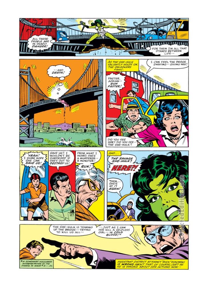 Savage She-Hulk #5, pg. 2; pencils, Mike Vosburg; inks, Chic Stone