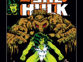 Savage She-Hulk #8 cover; pencils and inks, Michael Golden; Man-Thing
