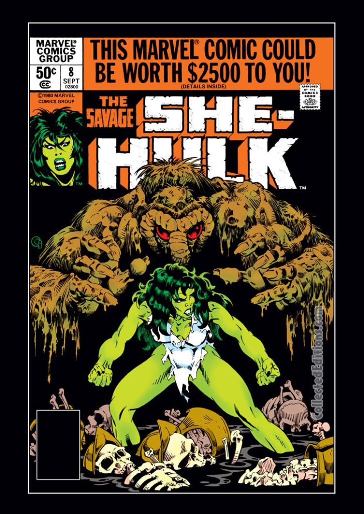 Savage She-Hulk #8 cover; pencils and inks, Michael Golden; Man-Thing