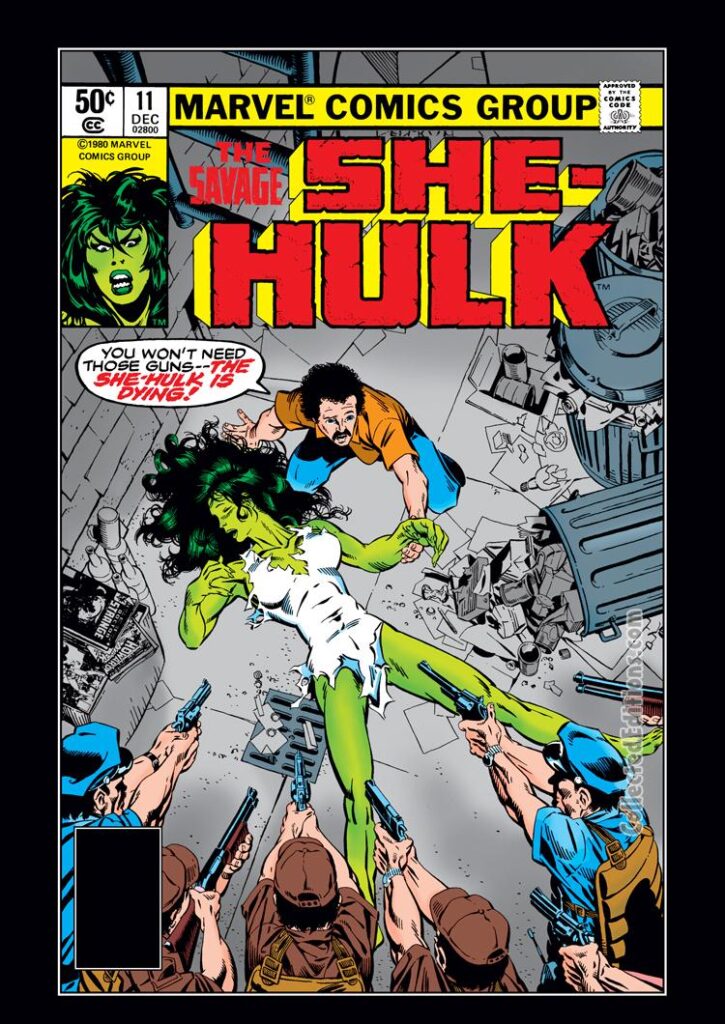 Savage She-Hulk #11 cover; pencils and inks, Michael Golden; Zapper