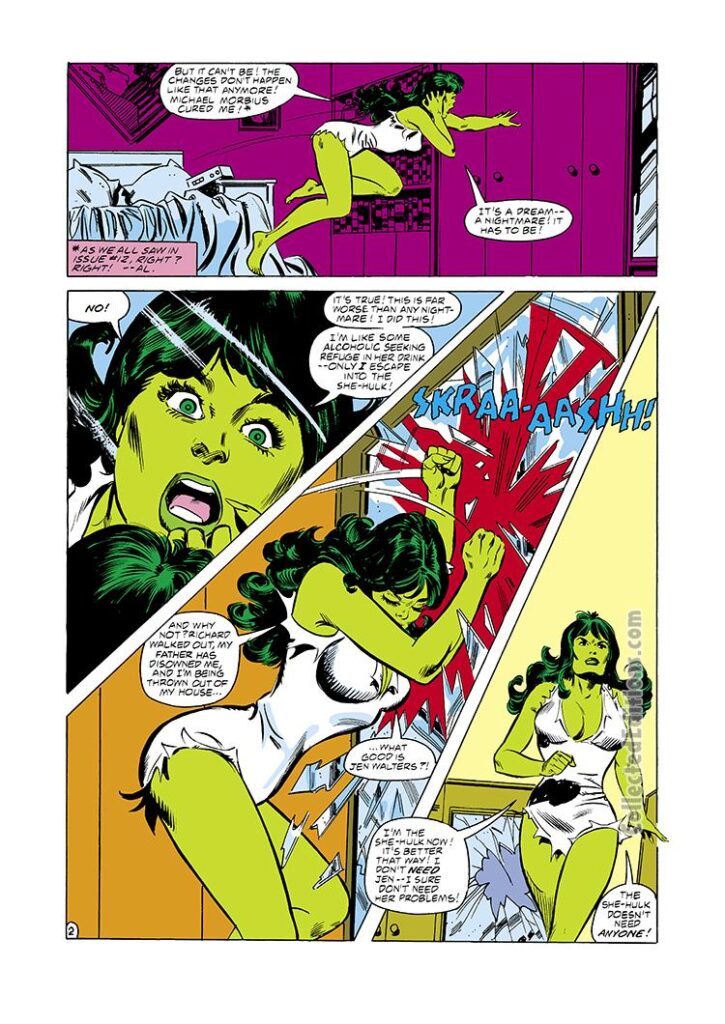 Savage She-Hulk #19, pg. 2; pencils, Mike Vosburg; inks, Frank Springer