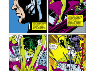 Savage She-Hulk #20, pg. 18; pencils, Mike Vosburg; inks, Frank Springer