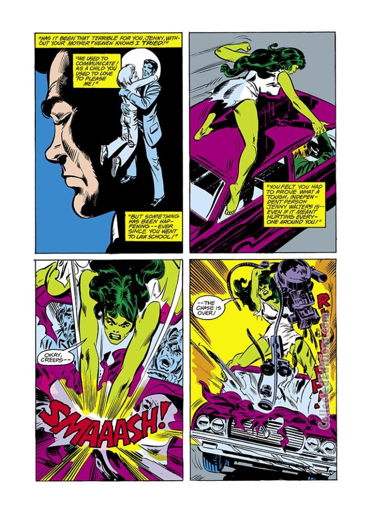 Savage She-Hulk #20, pg. 18; pencils, Mike Vosburg; inks, Frank Springer