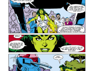 Savage She-Hulk #25, pg. 33; pencils, Mike Vosburg; inks, Diverse Hands