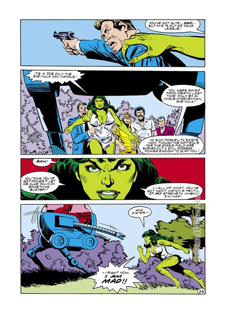 Savage She-Hulk #25, pg. 33; pencils, Mike Vosburg; inks, Diverse Hands