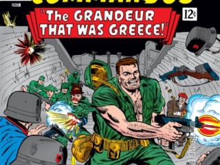 Sgt. Fury and His Howling Commandos #33 cover; pencils and inks, Dick Ayers; The Grandeur That Was Greece, Nick Fury, Germans, Nazis, Allied Forces, Marvel Age of Comics War Comics