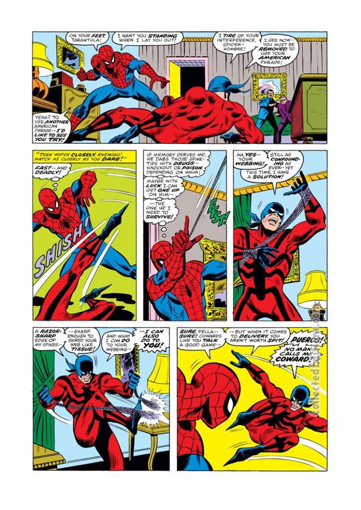 Spectacular Spider-Man #1, pg. 14; pencils, Sal Buscema; first issue, Peter Parker, Tarantula
