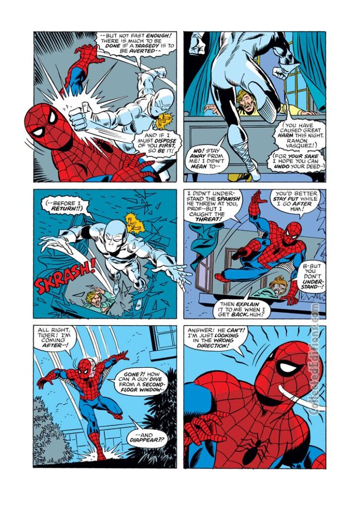 Spectacular Spider-Man #10, pg. 4; pencils, Sal Buscema; White Tiger/Peter Parker