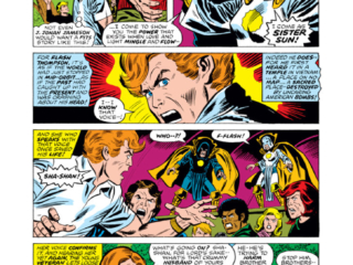 Spectacular Spider-Man #12, pg. 5; pencils, Sal Buscema; Sister Sun/Flash Thompson/Peter Parker