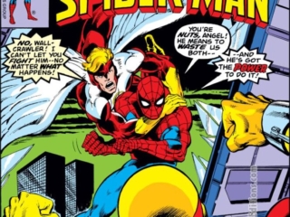Spectacular Spider-Man #17 cover; pencils, John Byrne; inks, Joe Rubinstein Spectacular Spider-Man #17 cover; pencils, John Byrne; inks, Joe Rubinstein; Angel, Iceman, Champions
