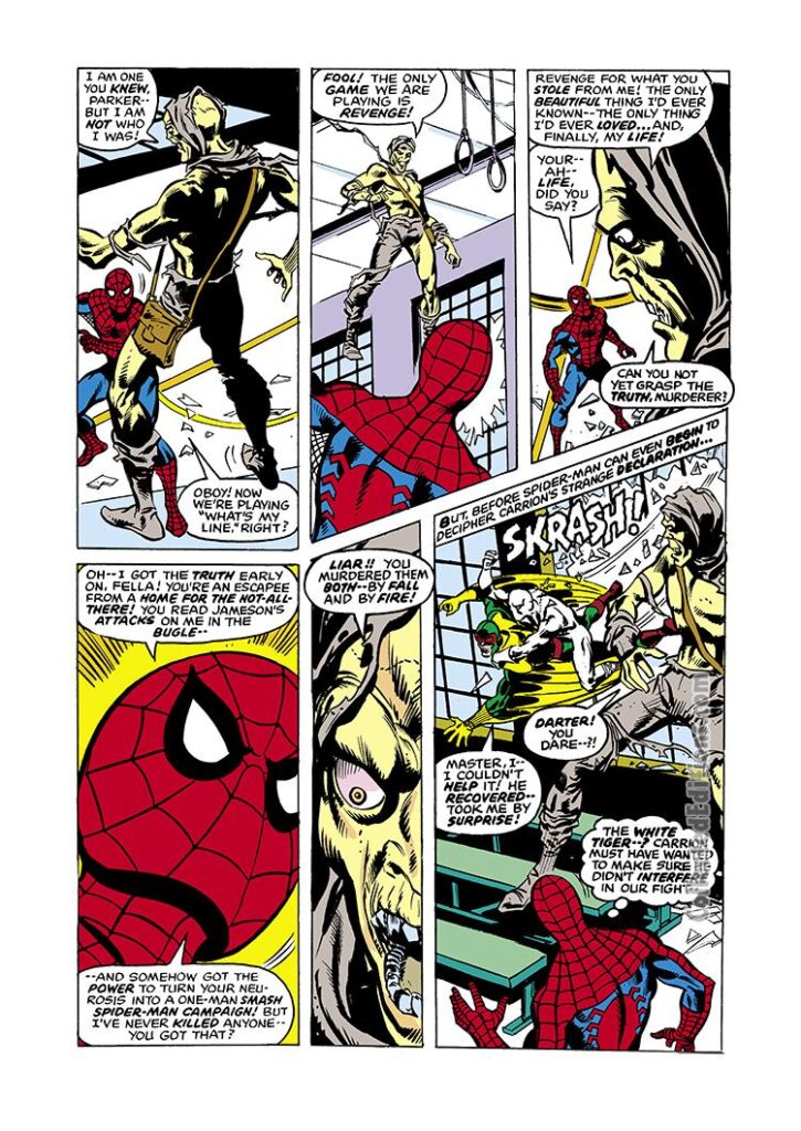 Spectacular Spider-Man #29, pg. 16; pencils, Jim Mooney; Carrion/Peter Parker