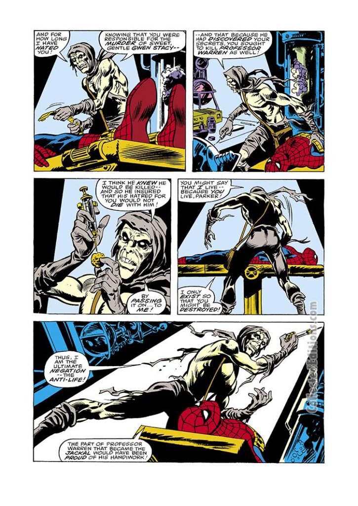 Spectacular Spider-Man #30, pg. 15; pencils, Jim Mooney; Carrion/Peter Parker