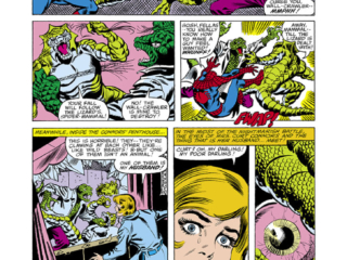 Peter Parker Spectacular Spider-Man #34, pg. 4; pencils, Jim Mooney; The Lizard/Curt Connors