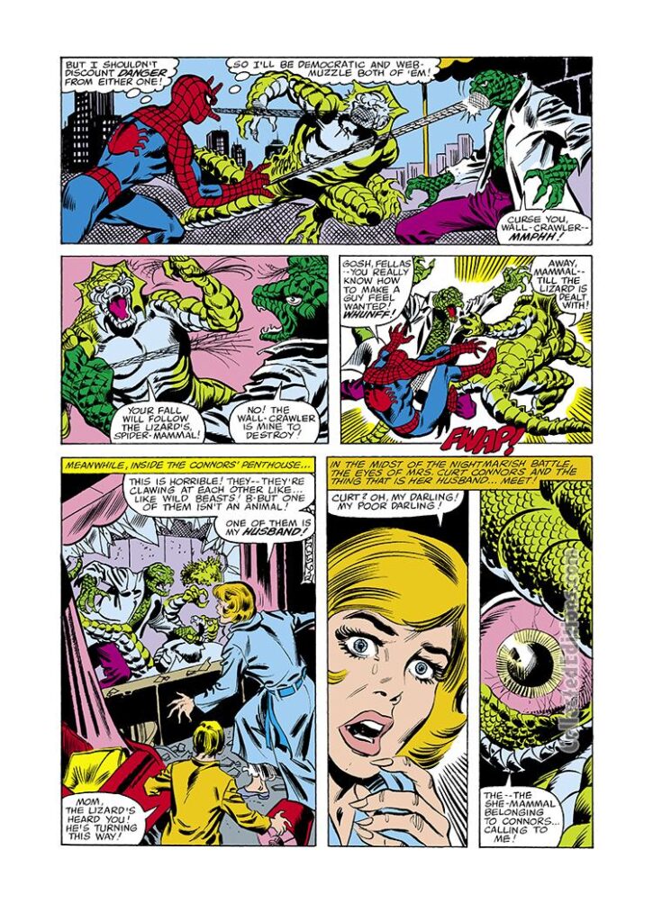 Peter Parker Spectacular Spider-Man #34, pg. 4; pencils, Jim Mooney; The Lizard/Curt Connors