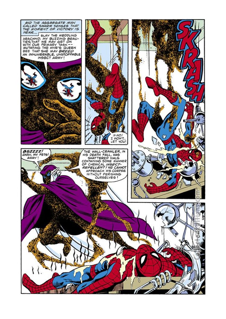 Peter Parker Spectacular Spider-Man #37, pg. 4; pencils, Jim Mooney; vs. Swarm