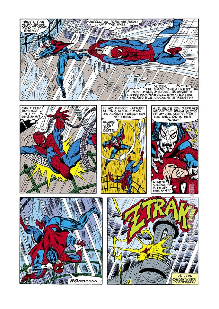 Peter Parker Spectacular Spider-Man #38, pg. 15; breakdowns, Sal Buscema; vs. Morbius
