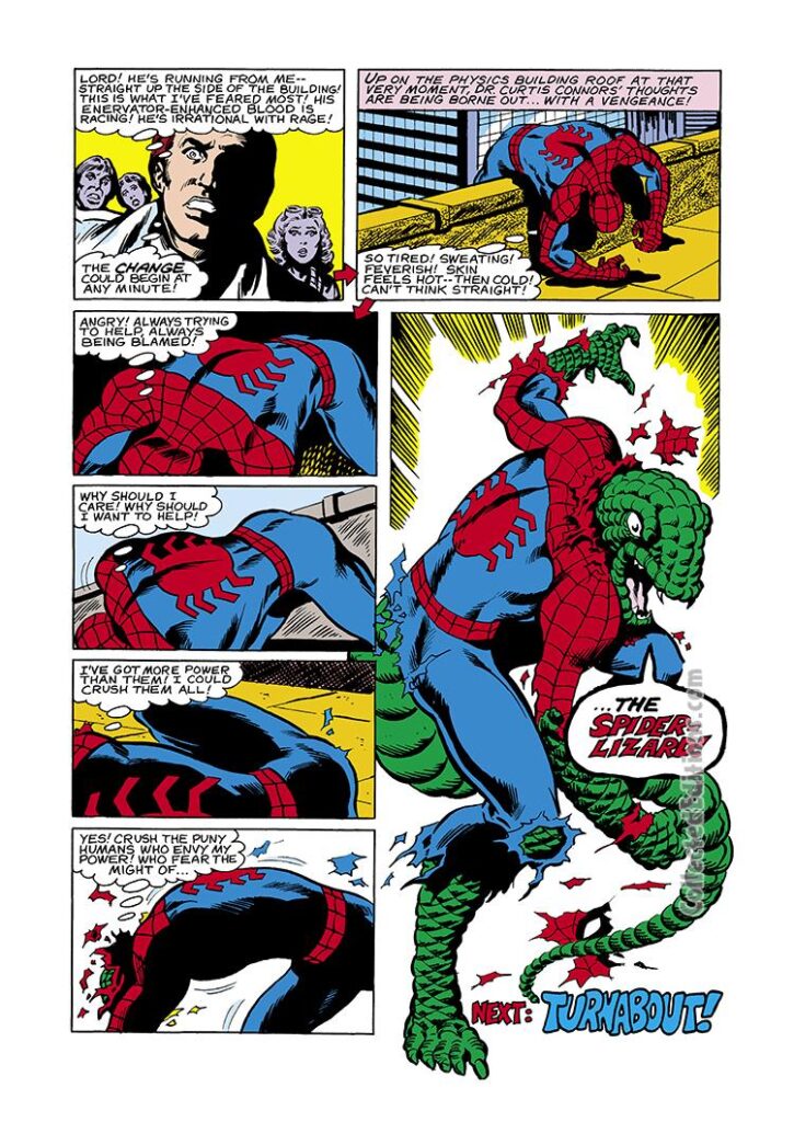 Peter Parker Spectacular Spider-Man #39, pg. 17; breakdowns, John Romita Jr.; The Lizard