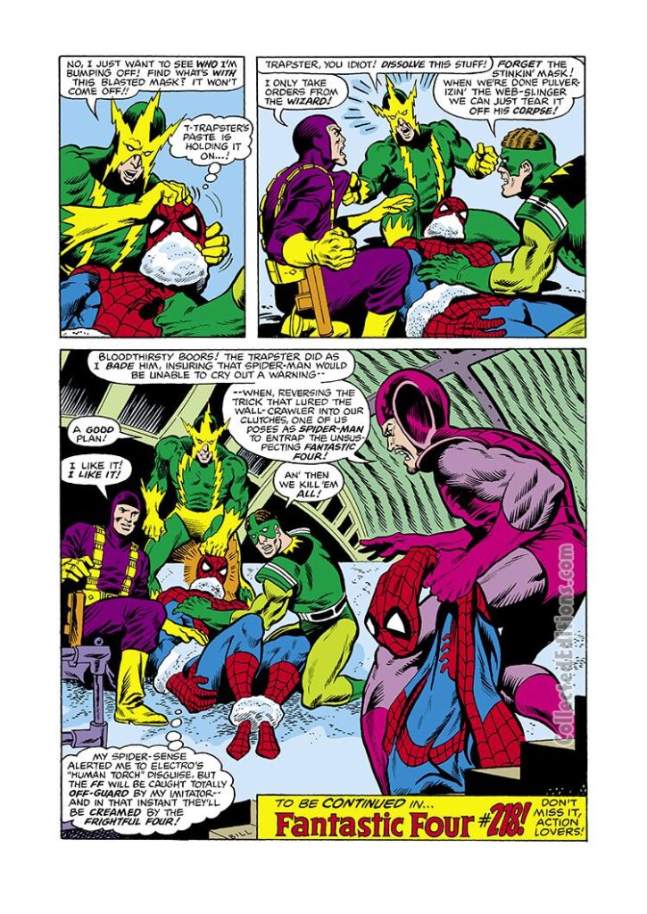 Peter Parker Spectacular Spider-Man #42, pg. 17; pencils, Mike Zeck; inks, Jim Mooney; Frightful Four/Electro/Wizard/Sandman/Trapster