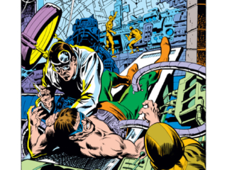 Spectacular Spider-Man Annual #1, pg. 6; pencils, Rich Buckler; inks, Jim Mooney; Doctor Octopus splash page