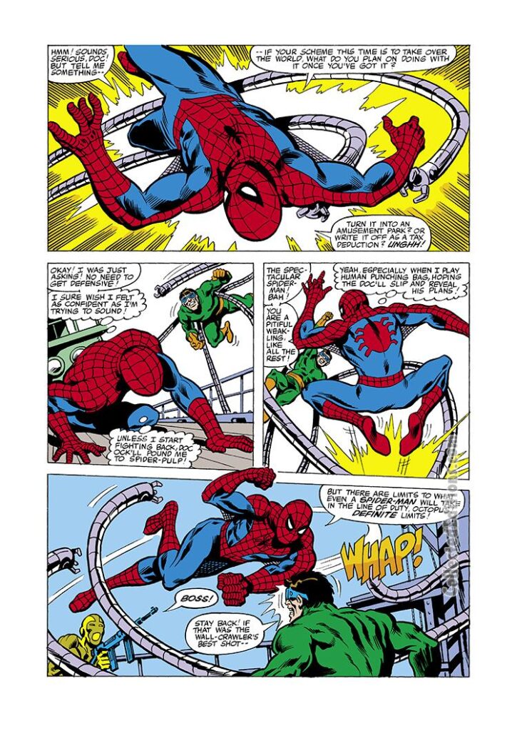 Peter Parker Spectacular Spider-Man Annual #1, pg. 18; breakdowns, Rich Buckler; finished art and inks, Jim Mooney; Doctor Octopus