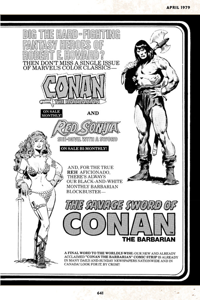 Savage Sword of Conan #39; house ad, art by John Buscema, Red Sonja house ad