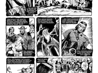 Savage Sword of Conan #43; Kull and Bran Man Morn in &ldquo;Kings of the Night, Part II: Pass of Death&rdquo;, pg. 2; pencils and inks, David Wenzel