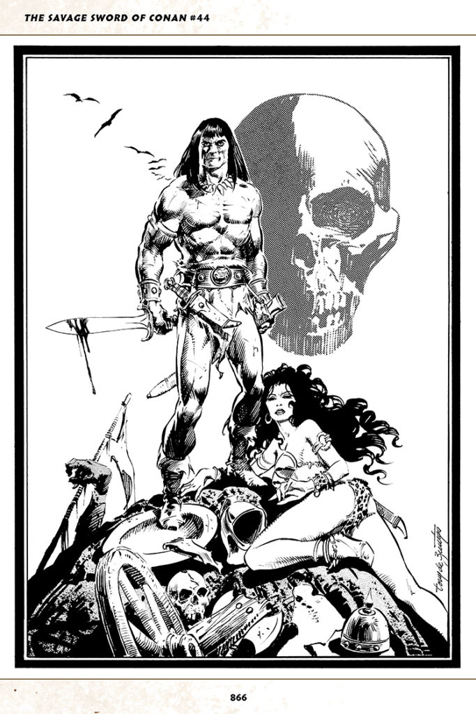 Savage Sword of Conan #44; pinup art by Tony DeZuniga