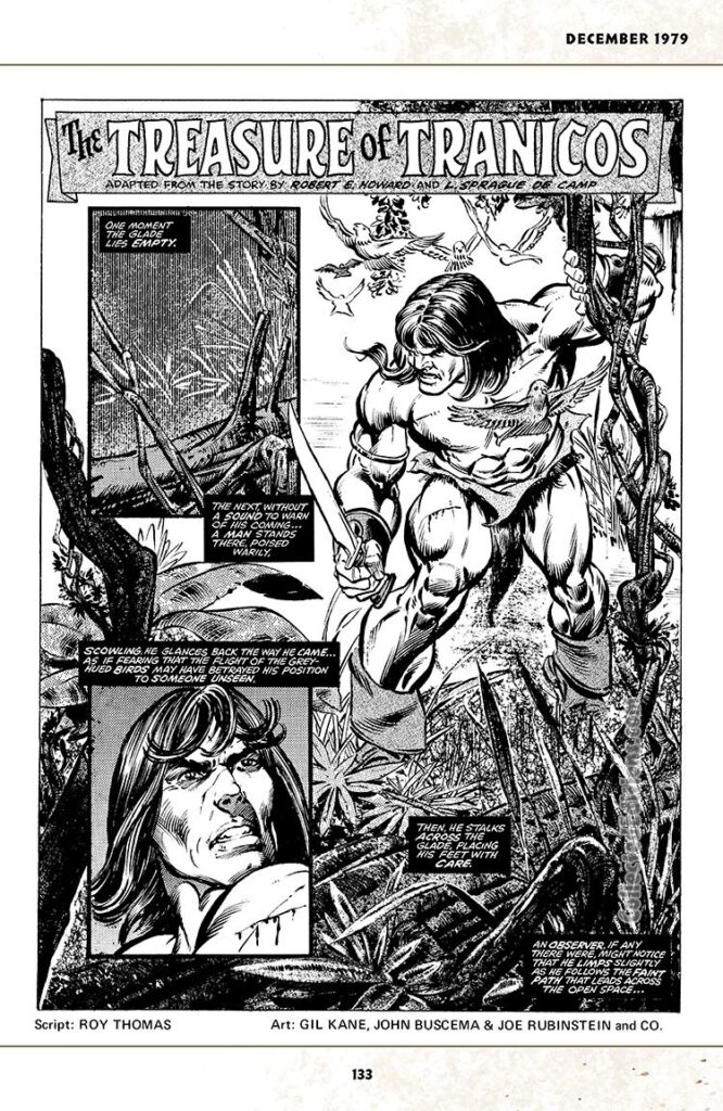 Savage Sword of Conan #47, pg. 3; pencils, Gil Kane; inks, Joe Rubinstein; The Treasure of Tranicos