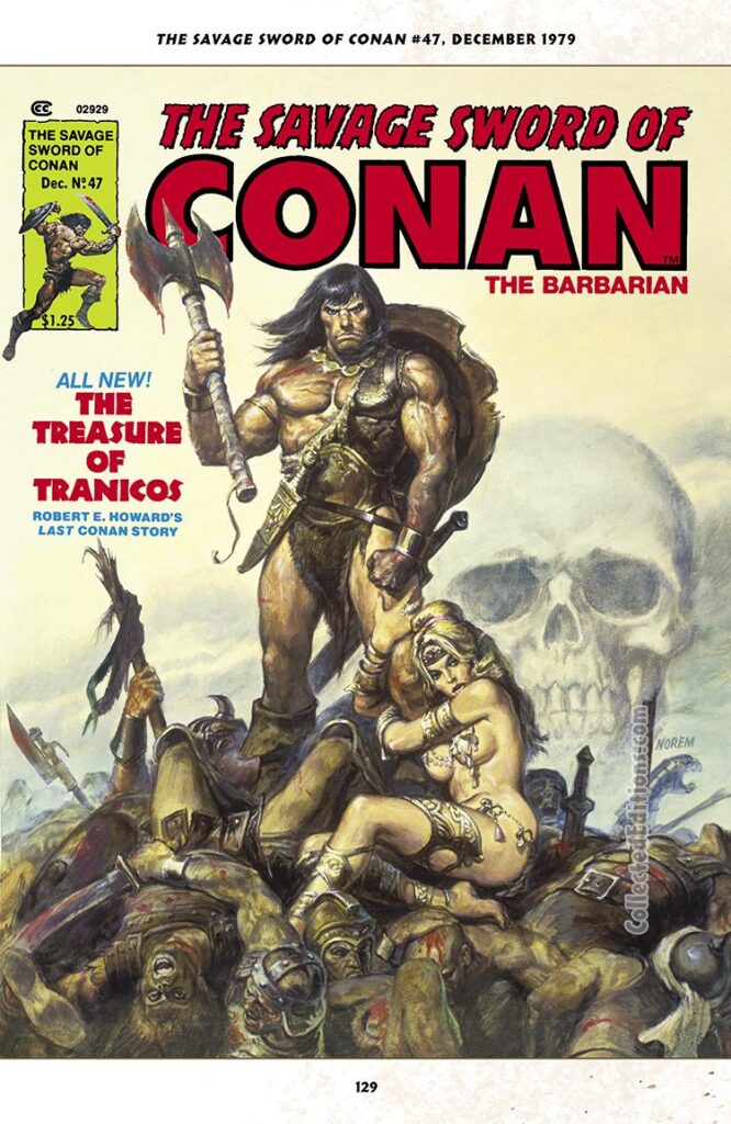 Savage Sword of Conan #47 cover; painted art, Earl Norem; Treasure of Tranicos