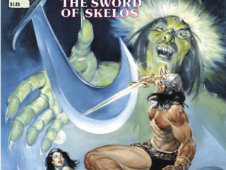 Savage Sword of Conan #56 cover; painted art, Nestor Redondo; the Sword of Skelos