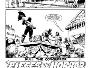 Savage Sword of Conan #121; Kull in &ldquo;Pieces of Horror&rdquo;, pg. 1; pencils and inks, Geof Isherwood