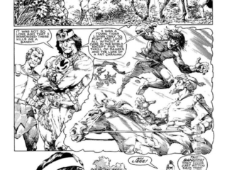 Savage Sword of Conan #125; Kull in &ldquo;Trail of Blades&rdquo;, pg. 2; pencils and inks, Geof Isherwood