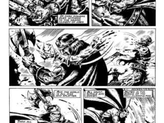 Savage Sword of Conan #172; Kull in &ldquo;A Groaning in the Earth&rdquo;, pg. 6; pencils and inks, Ovi Hondru