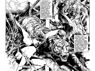 Savage Sword of Conan #191; Kull in &ldquo;Death and Life in Tiger Valley Part II&rdquo;, pg. 1; pencils and inks, E.R. Cruz, origin