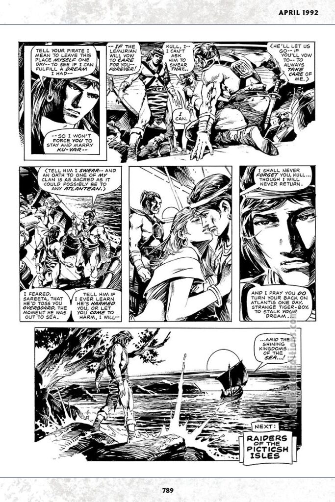 Savage Sword of Conan #196; Kull in “Bride of the Buccaneer”, pg. 10; pencils and inks, E.R. Cruz