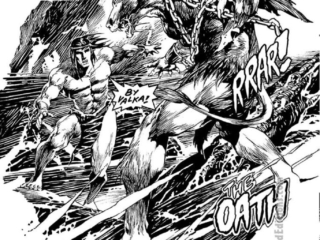 Savage Sword of Conan #232; Kull in &ldquo;The Oath&rdquo;, pg. 1; pencils and inks, E.R. Cruz